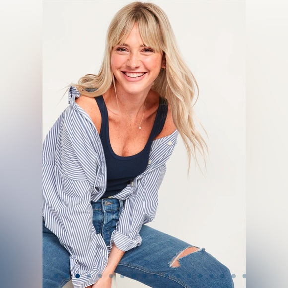 NWOT 3-Pack Old Navy Women’s Slim-Fit Rib-Knit Tank Top Blue Large 12-14 Tall - Picture 5 of 16